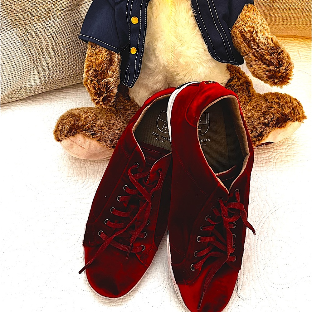 Red velvet sneakers